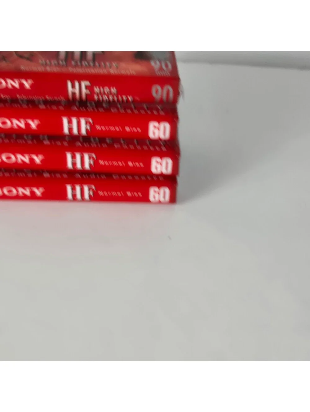 Sony HF Audio Cassette Tape 90min and 60min High Fidelity Red and Black